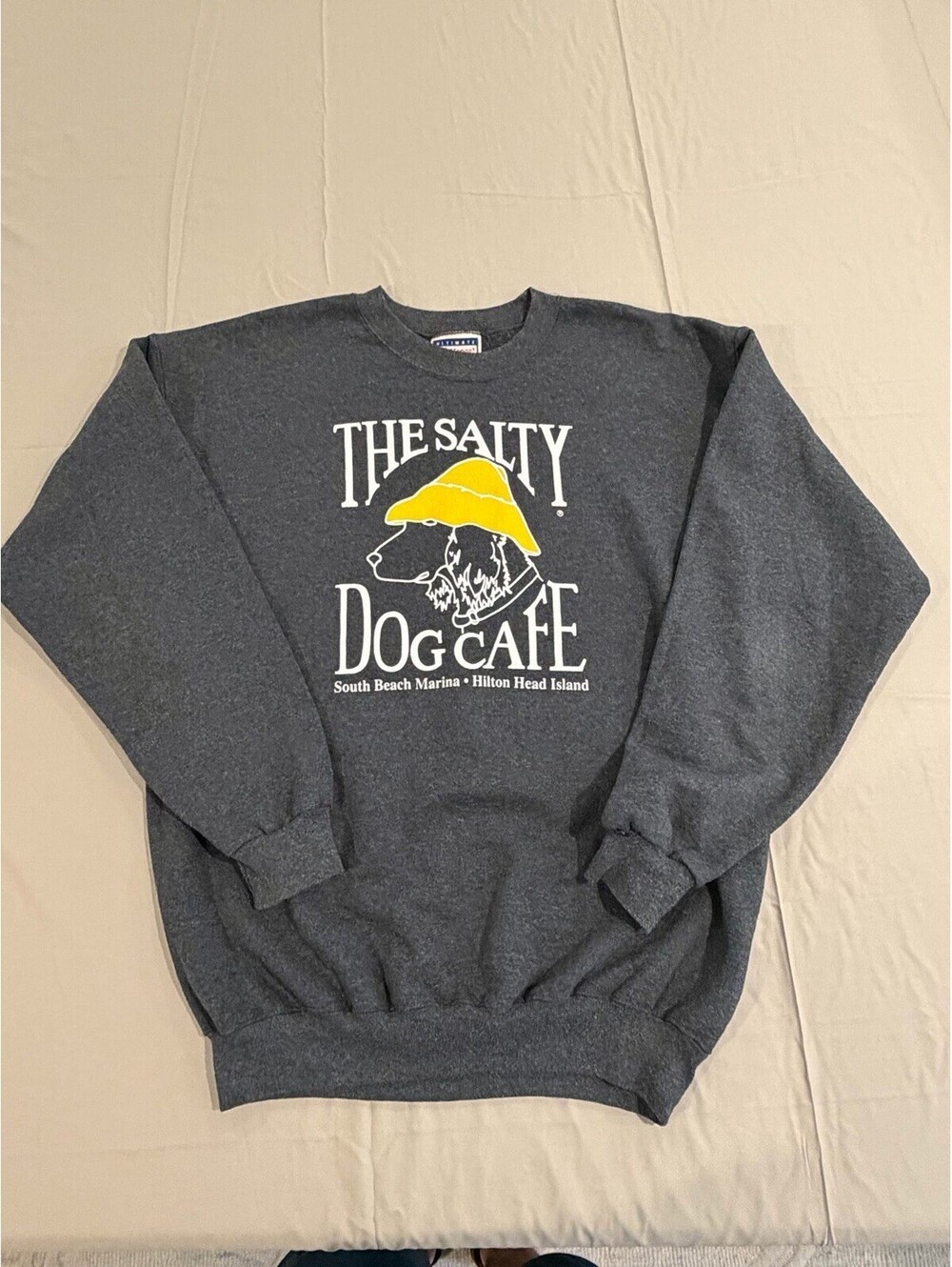 The Salty Dog Cafe Sweatshirt Mens M Hilton Head Island Hanes Gray Vintage Y2K